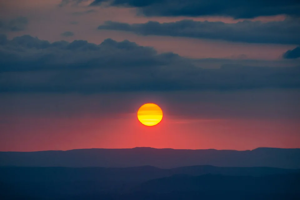 North Georgia mountain landscape at sunset